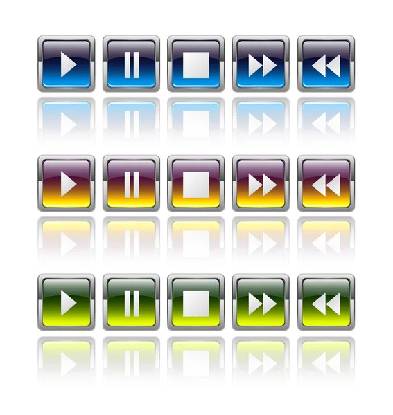 Media player buttons — Stock Vector