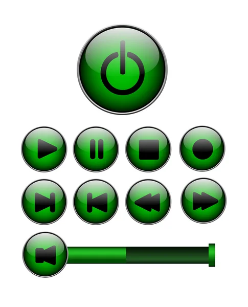 Media player κουμπιά σύνολο — Διανυσματικό Αρχείο