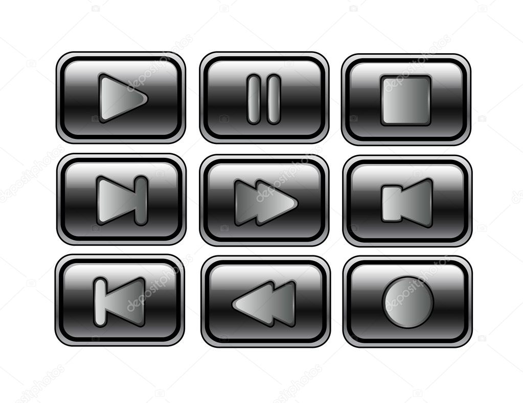 Media player buttons set