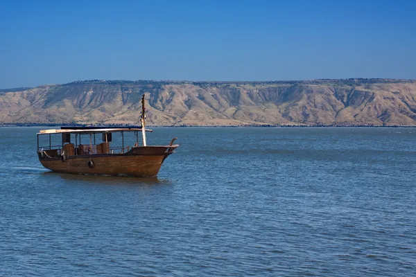 Boat galileean sea — Stock Photo, Image