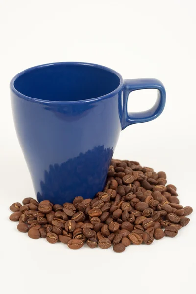 Koffie en blauwe cup — Stockfoto