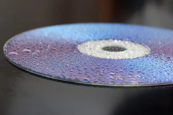 Watter drops on cd — Stock Photo, Image
