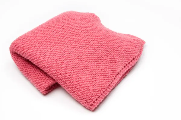 Розовое вязаное одеяло — стоковое фото