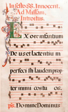 Antique Musical Notes of Gregorian Music clipart