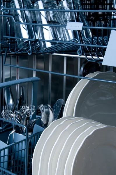 stock image Inside a Dishwasher