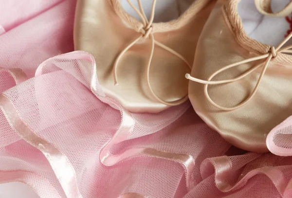 stock image Pink tulle and ballett shoes