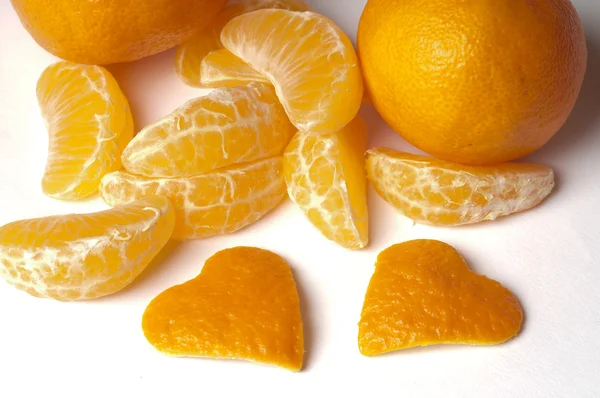 Mandarinka srdce — Stock fotografie