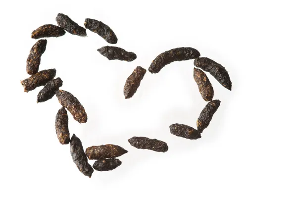 stock image Poo pellets from mouse as a heart