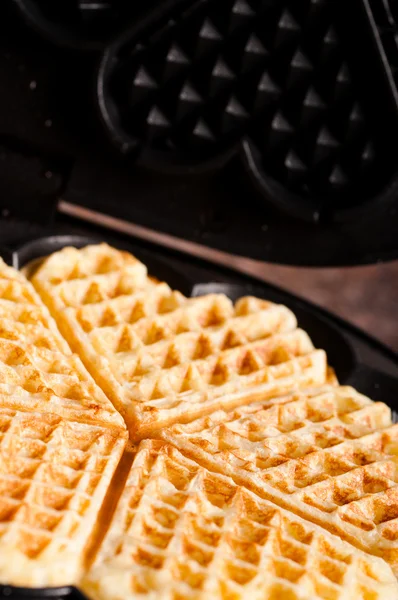 Waffle e ferro waffle — Fotografia de Stock