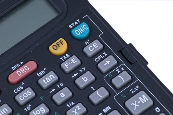 Taschenrechner macht einige Berechnungen — Stockfoto