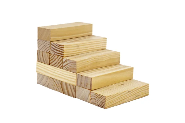 Wooden blocks made by stairs — Stock Photo, Image