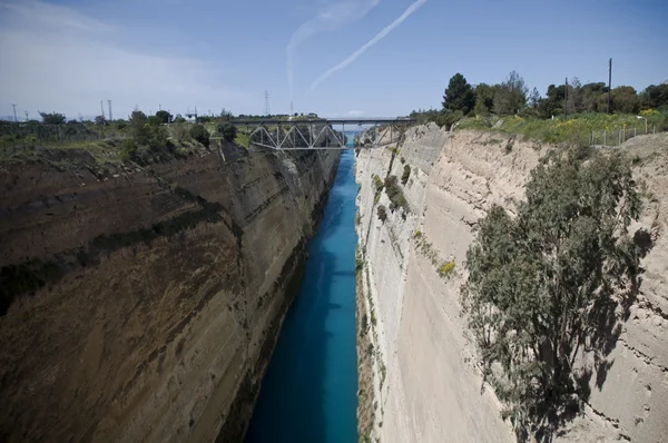 stock image Landscape of the Corinth Canal in Greece