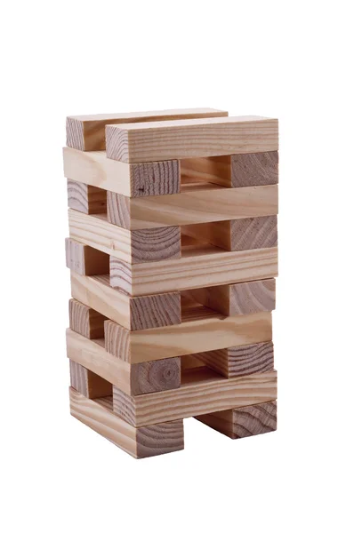 Игра баланса с деревянными блоками . — стоковое фото