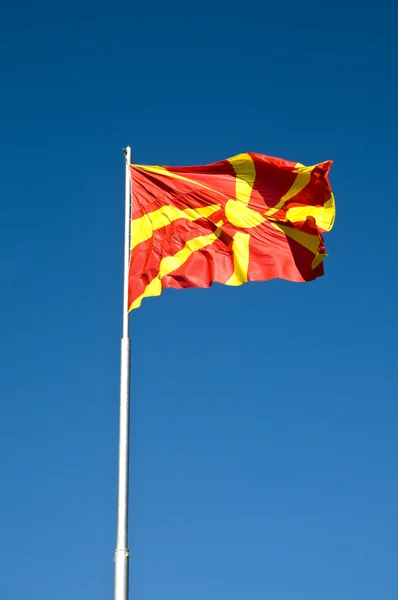 stock image Republic of macedonia flag at the sky