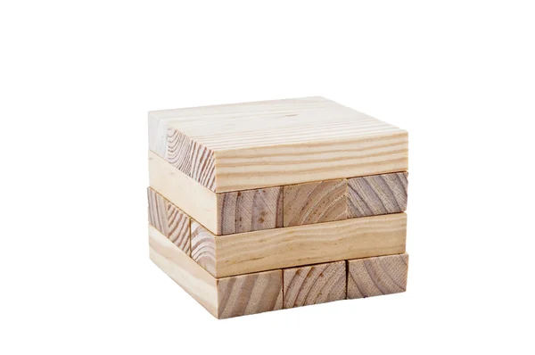 Blocos de madeira fazem um cubo — Fotografia de Stock