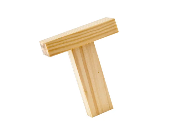 T σύμβολο ξύλινα μπλοκ — Φωτογραφία Αρχείου