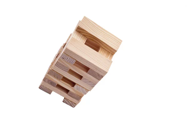 Spel van evenwicht met houtblokken. Stockafbeelding