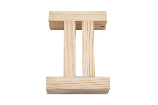 Pi-Symbol machen einen Holzblock — Stockfoto
