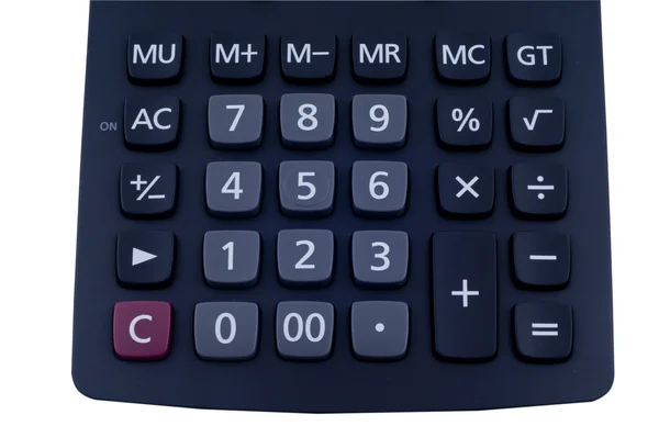 Клавиатура калькулятора на изолированном белом фоне — стоковое фото
