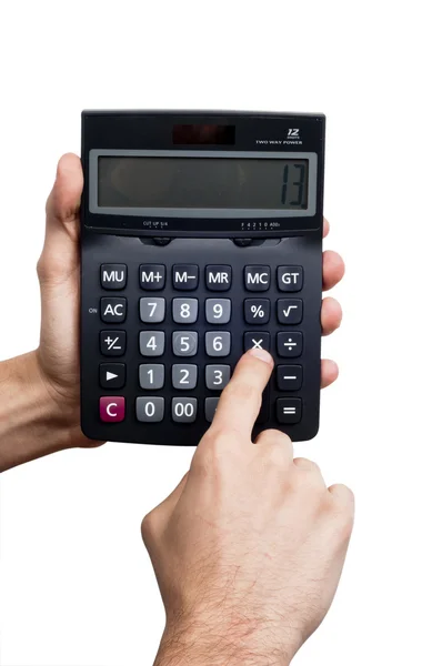Калькулятор для рук человека — стоковое фото