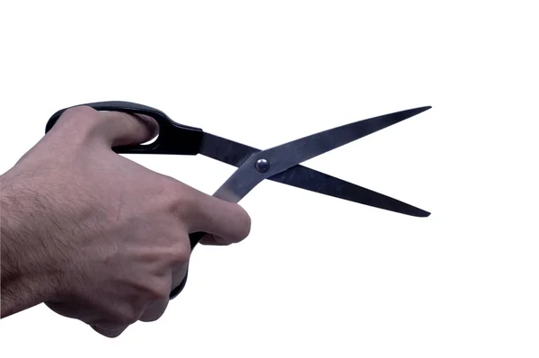 Open scissors cutting position — Stock Photo, Image