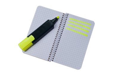 Spiral notepad with path highlighted clipart