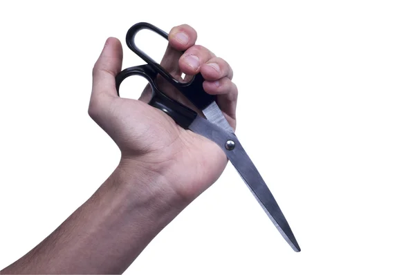 Černé nůžky klacek do pozice — Stock fotografie