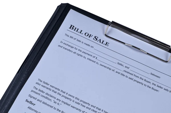 stock image Bill of sale form