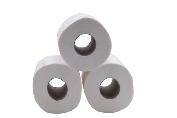 Три туалетной бумаги — стоковое фото