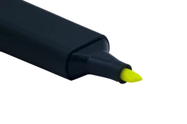 Portre sarı fosforlu kalem kalem — Stok fotoğraf