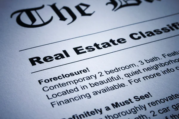 stock image Real Estate ads on Newspaper