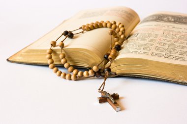 Rosary beads and breviary clipart