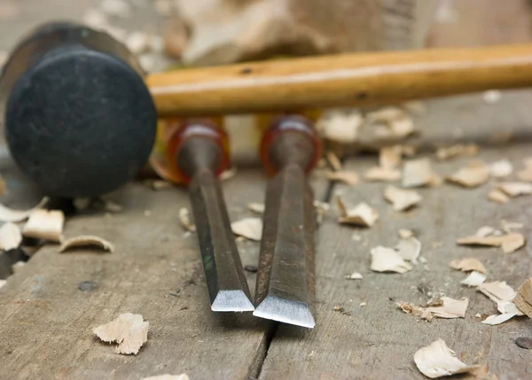 Wood carving tools — Stock Photo, Image