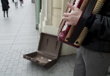 Man playing accordian
