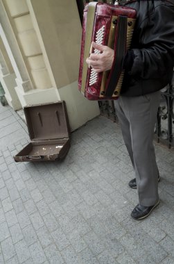 Man playing accordian
