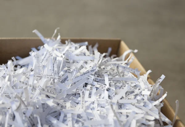 Shredded waste paper strips — Stock Photo, Image