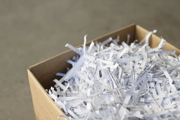 Shredded waste paper strips — Stock Photo, Image
