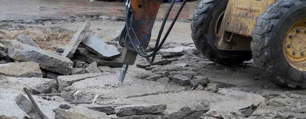 Jackhammer asfalto de perfuração — Fotografia de Stock