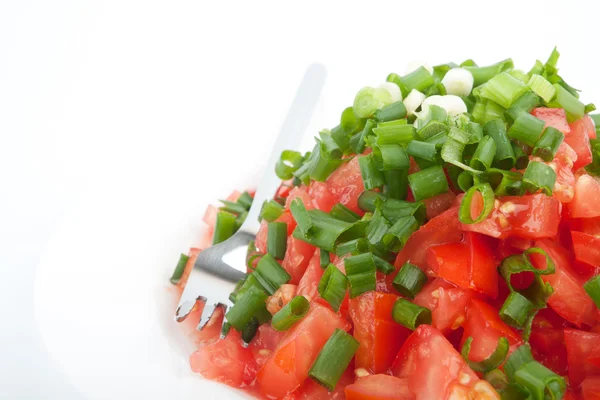 Tomato salad with spring onion Stock Picture