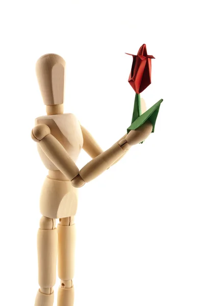 stock image Mannequin and red flower