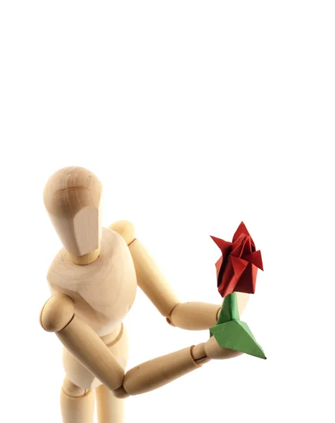 stock image Mannequin and red flower