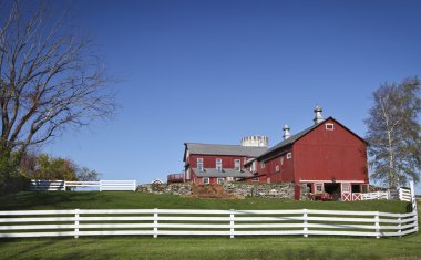 Farm with fence clipart