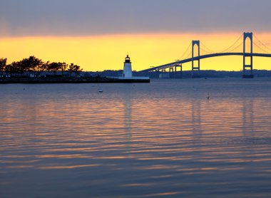 Claiborne pell bridge at sunset clipart