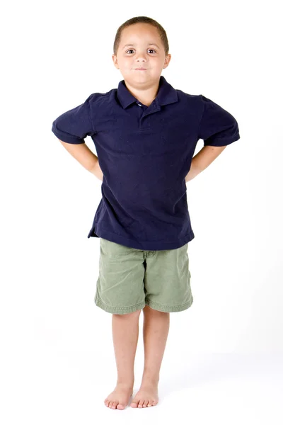 Hands on hips boy — Stock Photo, Image