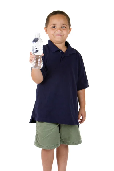 男孩用水 — 图库照片