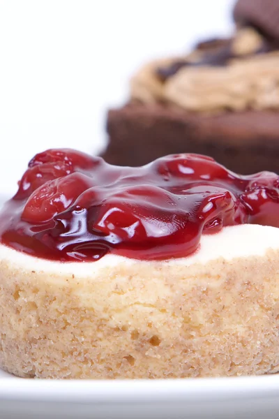 Chocolate fudge brownie and cheesecake — Stock Photo, Image