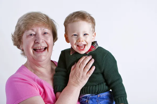 Бабушка с внуком — стоковое фото
