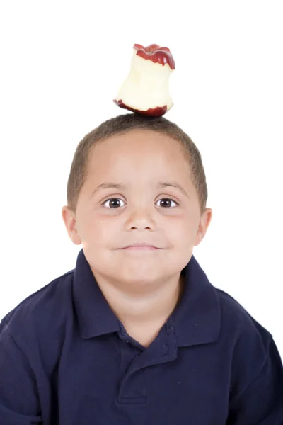 Çocuk ve elma — Stok fotoğraf