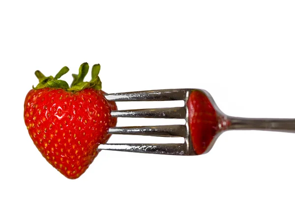 Strawberry fork — Stock Photo, Image