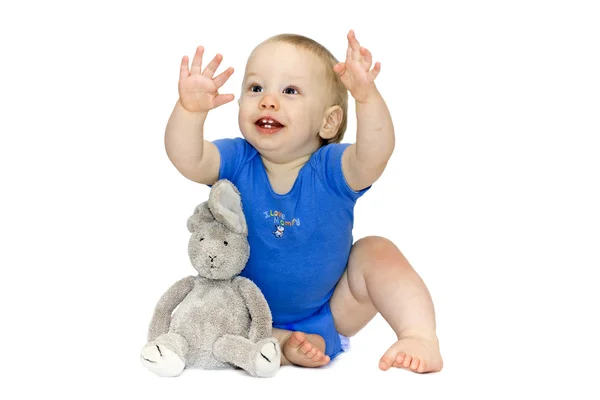 Bambino con coniglietto — Foto Stock